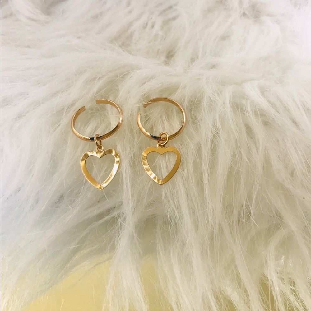 Heart hair rings (set of 4)